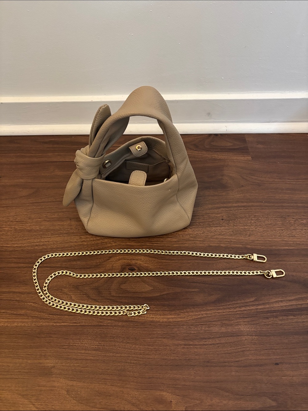 Italian Leather Mini Bow Bag from quince